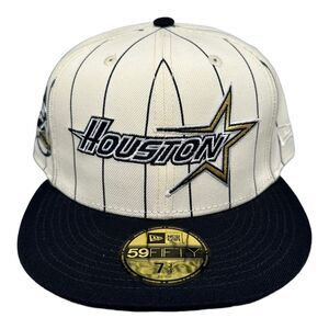 New Era Houston Astros 59Fifty Fitted Pinstripe Script 35Yr‎ Patch Hat 7 3/4